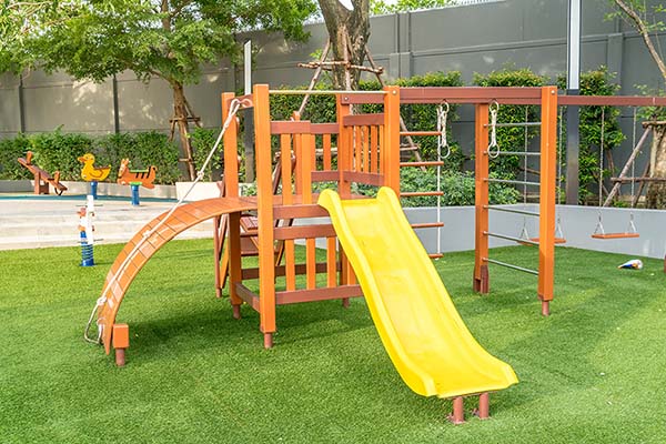 artificial turf on a playground