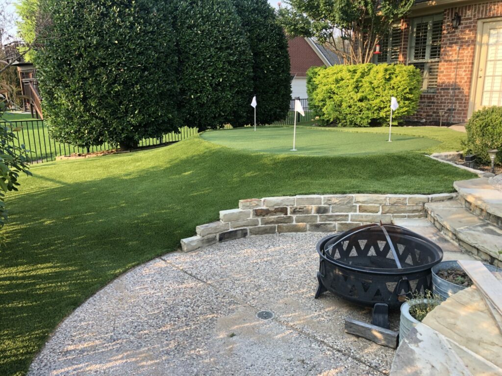 Rockwall artificial turf installation