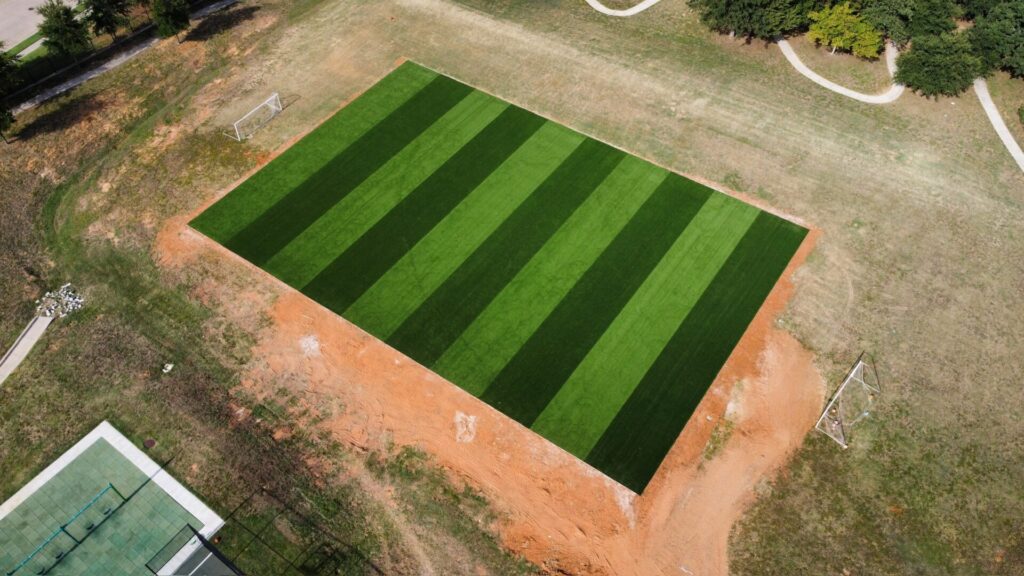 Athletic artificial grass installation